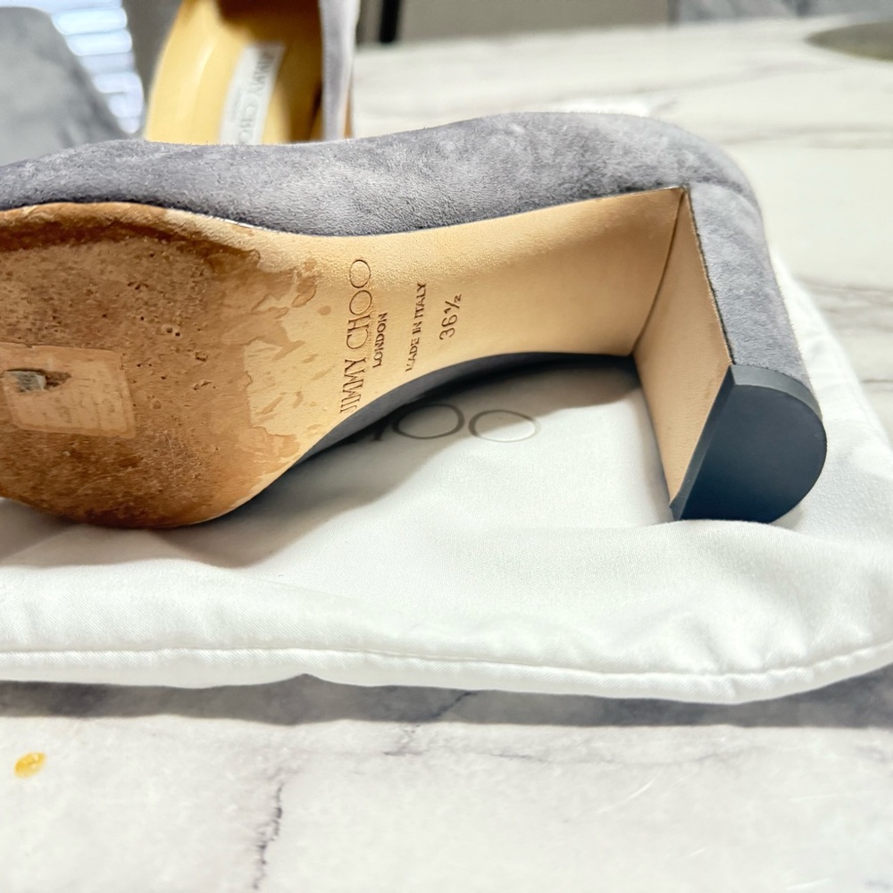 Jimmy Choo Elegant Gray Suede Heels